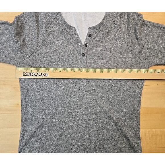 Marine Layer Henley Shirt Mens Size Small Long Sleeve Heathered Gray Made in USA - Picture 4 of 9